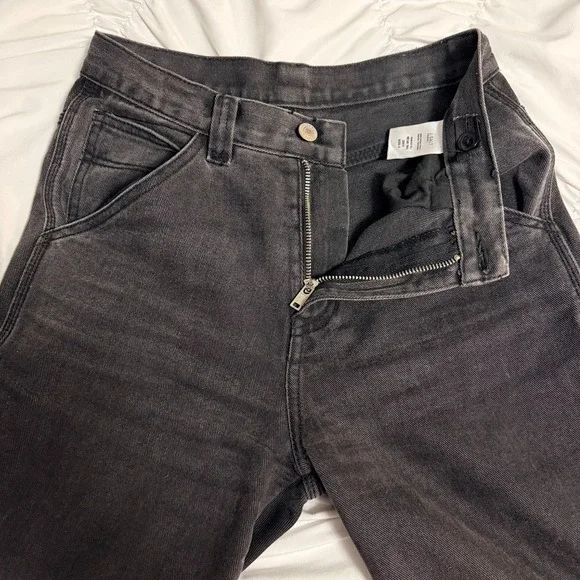 J. Galt Shanghai Black Straight Leg Jeans Women's Size S Washed Denim High Rise - Picture 6 of 10